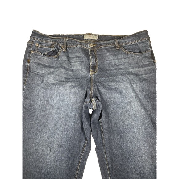 Torrid Jeans Women’s SZ 26 44"x27" Boyfriend Raw Hem Comfort Stretch Blue‎ - Picture 2 of 10